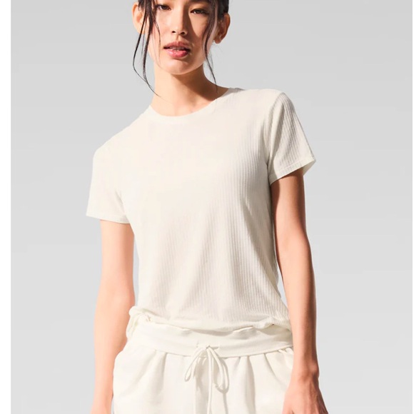 Alo Ribbed Sea Coast Tee - Picture 1 of 3
